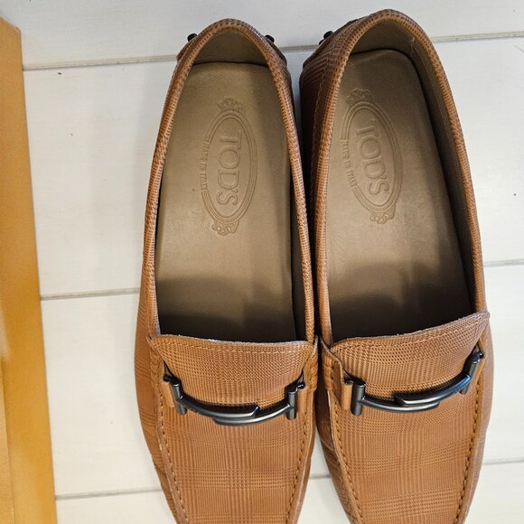 Tod's Gommino Camel Leather Loafers Drivers -- Size 10.5 US/9.5 UK - Picture 10 of 12